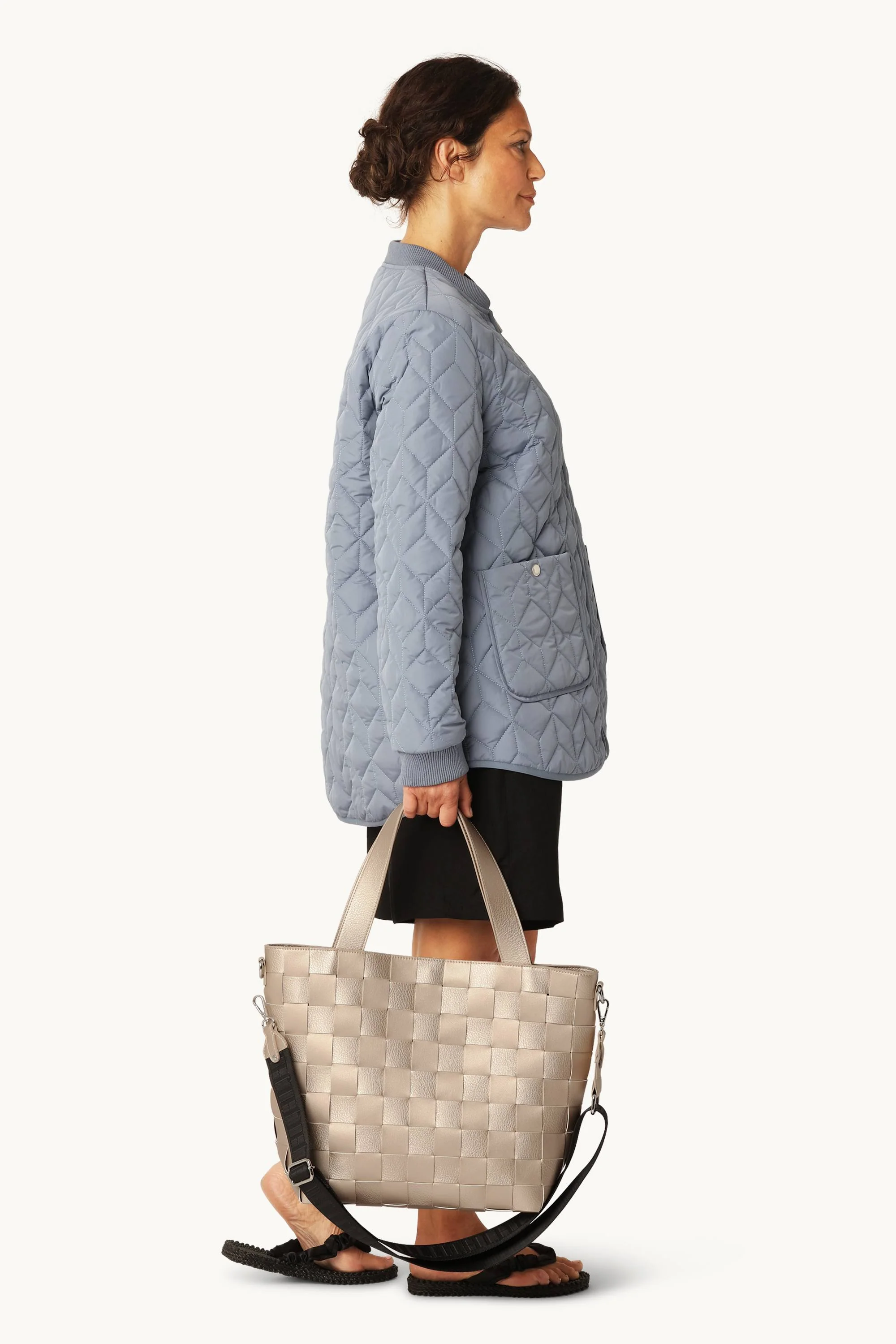 Braided Cross-Body Shopper - Platin - Image 5