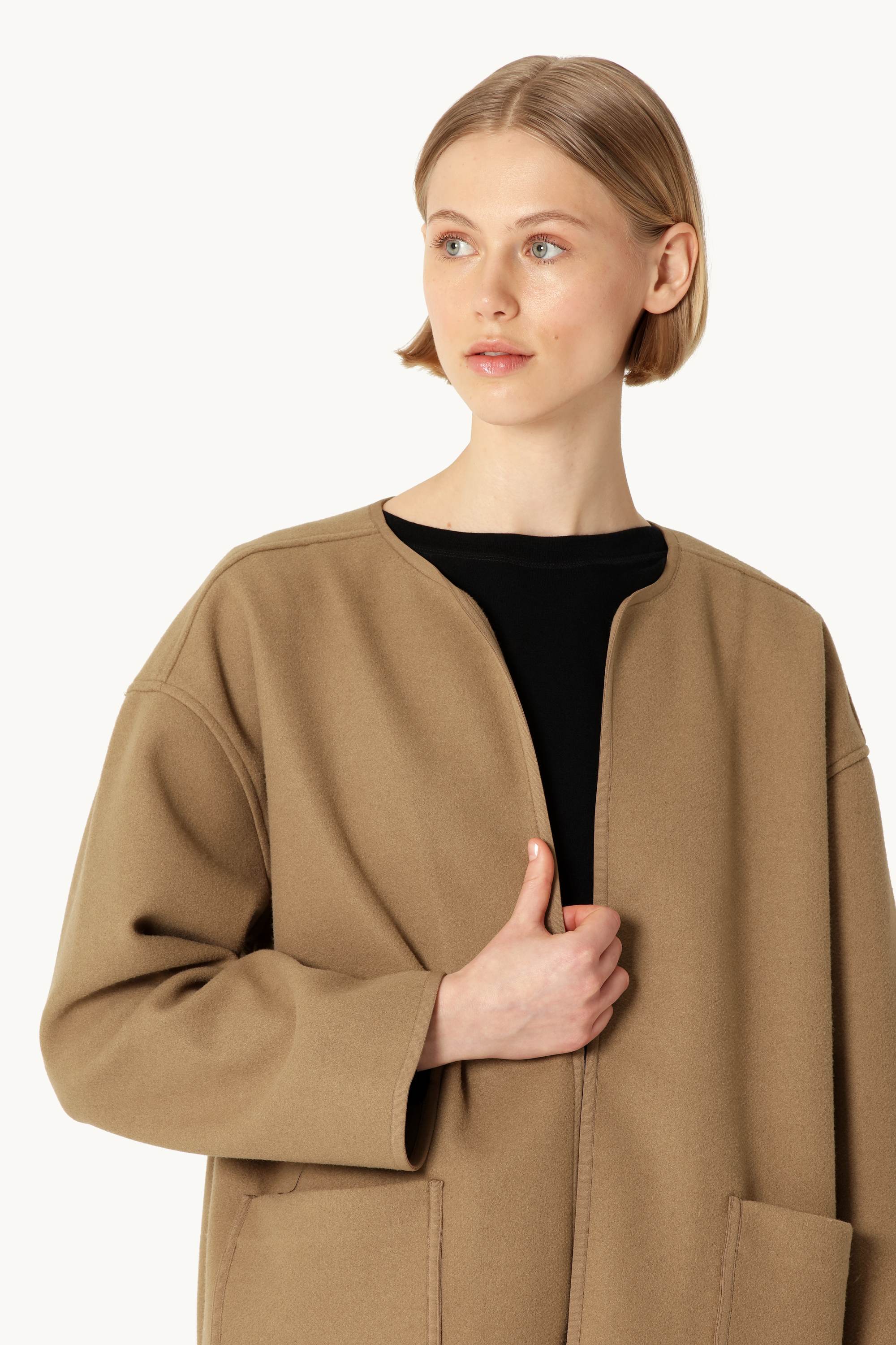 Felted Casual Jacket - Mocca - Image 4