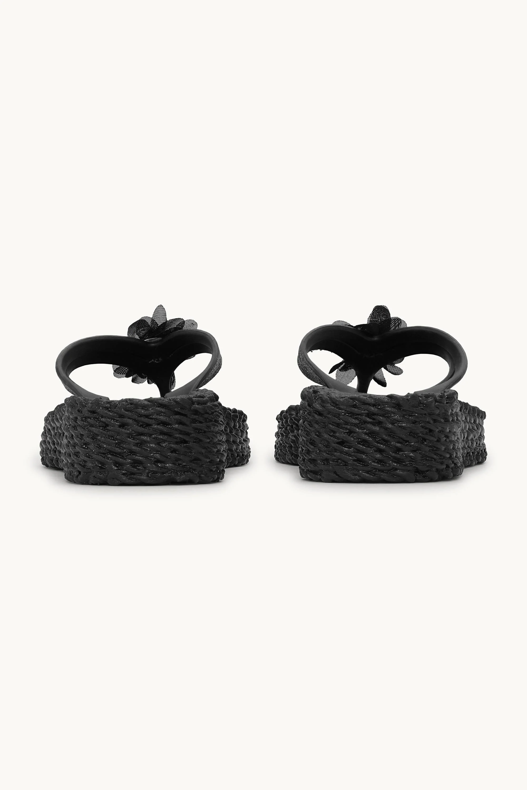 Flip Flops with Flower - Black - Image 6