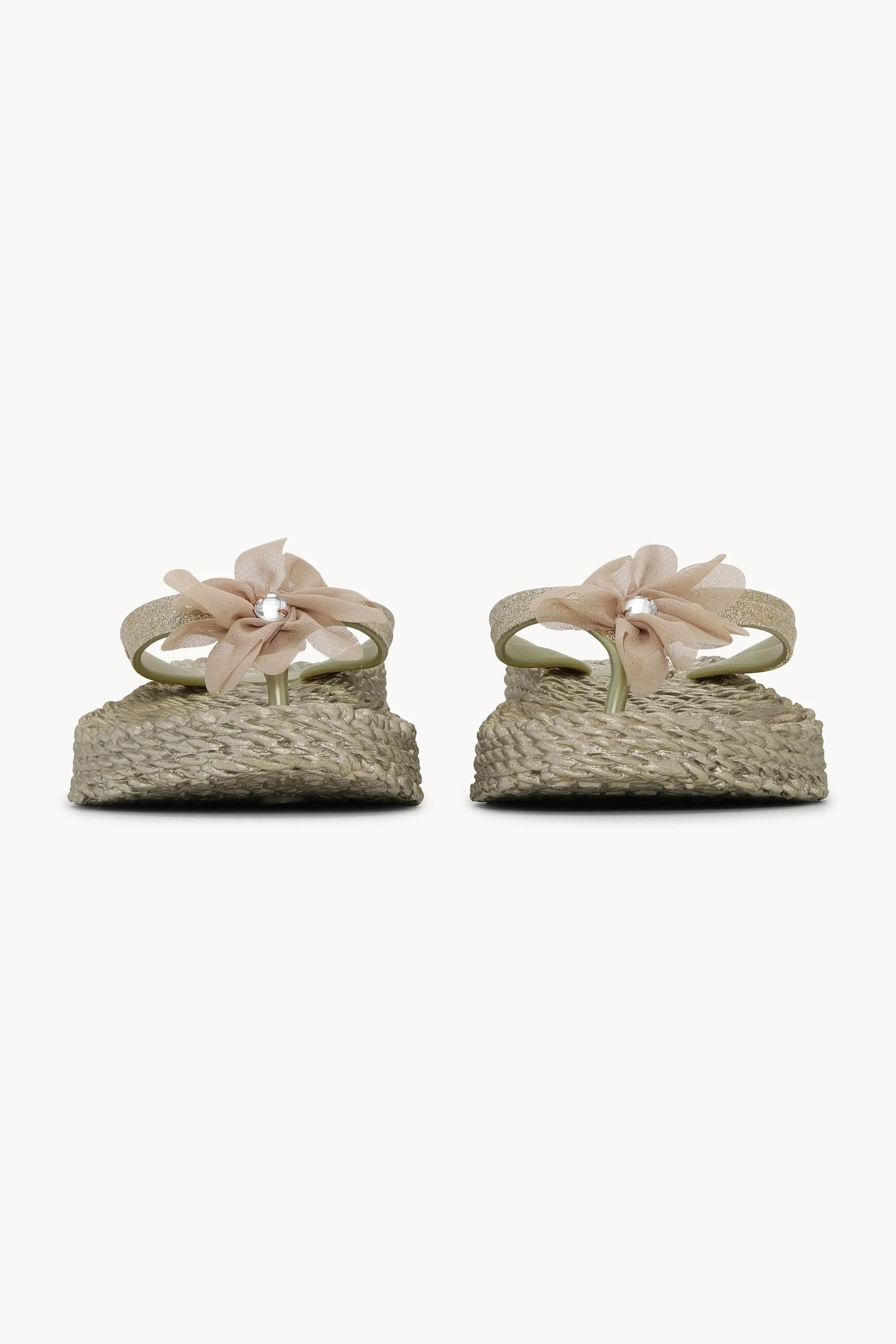 Flip Flops with Flower - Platin - Image 5