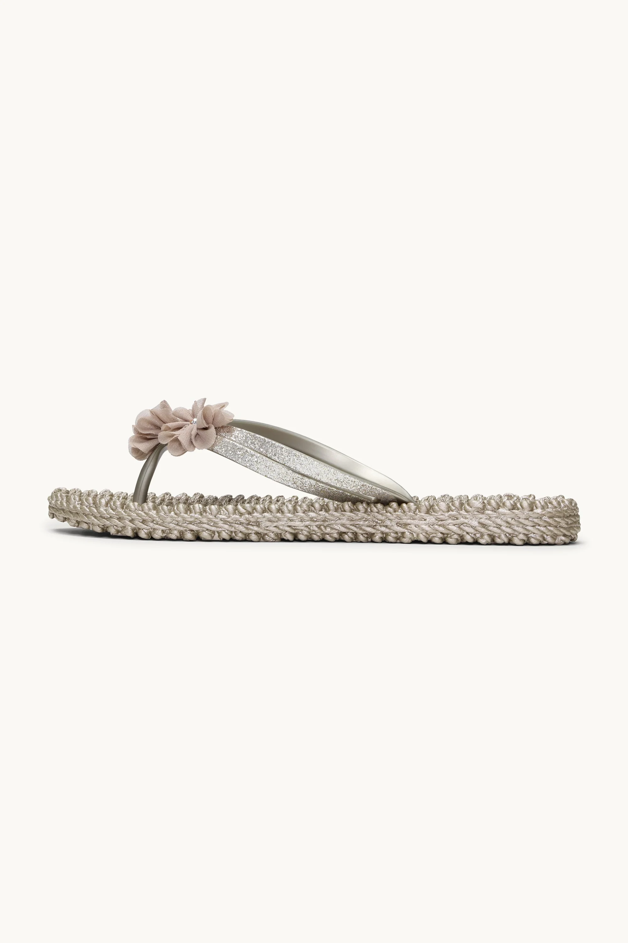 Flip Flops with Flowers - Platin - Image 3