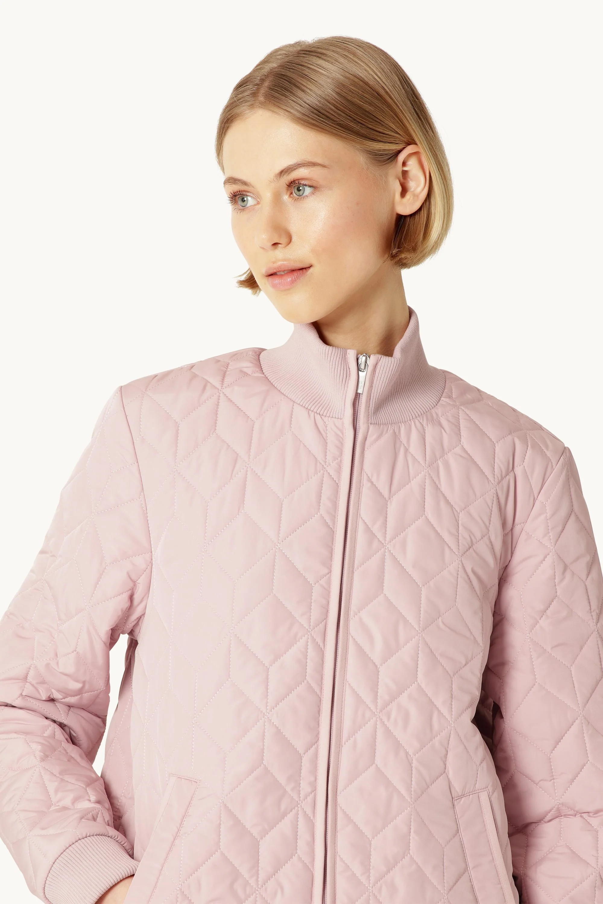 Long Padded Quilt Jacket - Burnished Lilac - Image 4