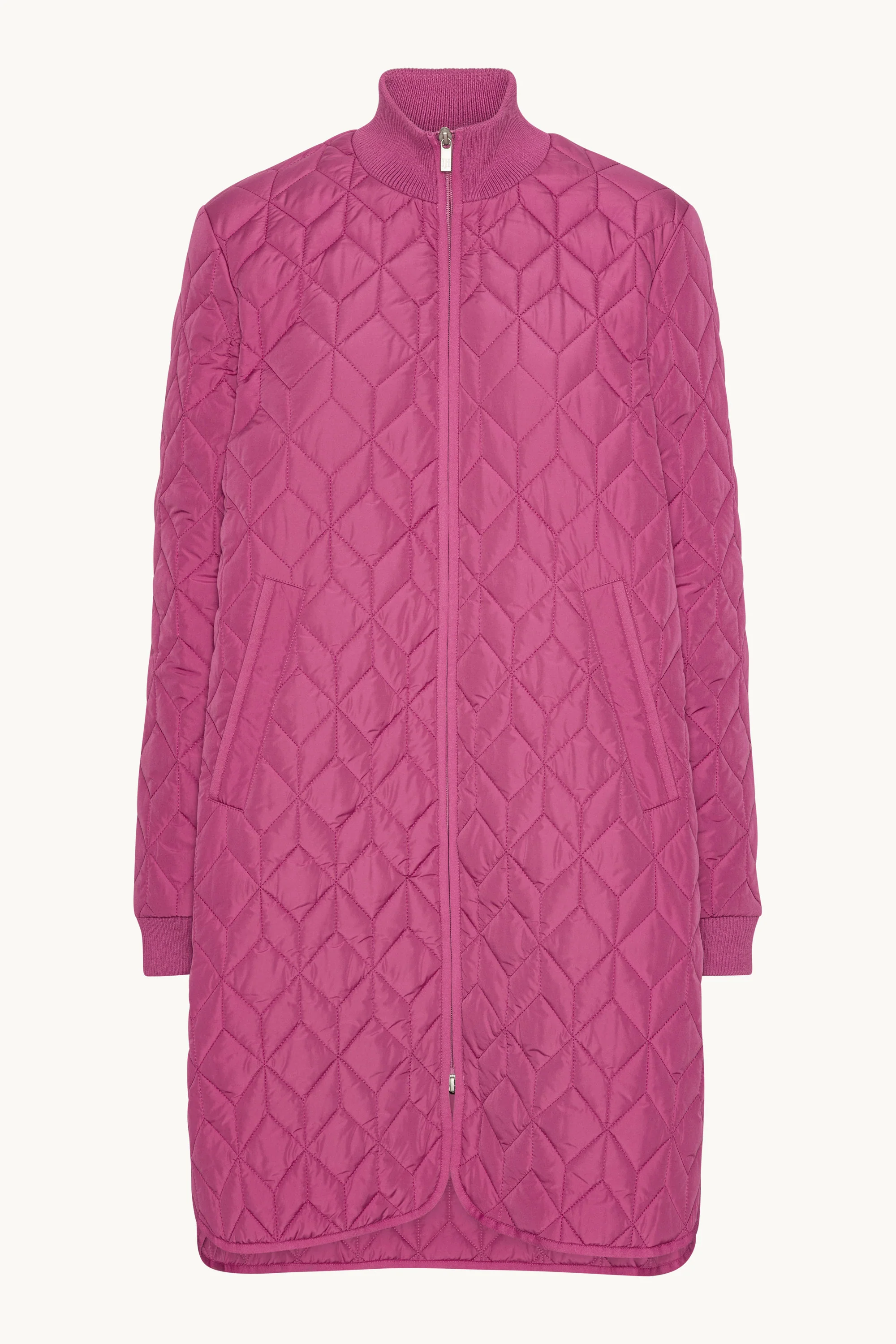 Long Padded Quilt Jacket - Magenta Haze - Image 6