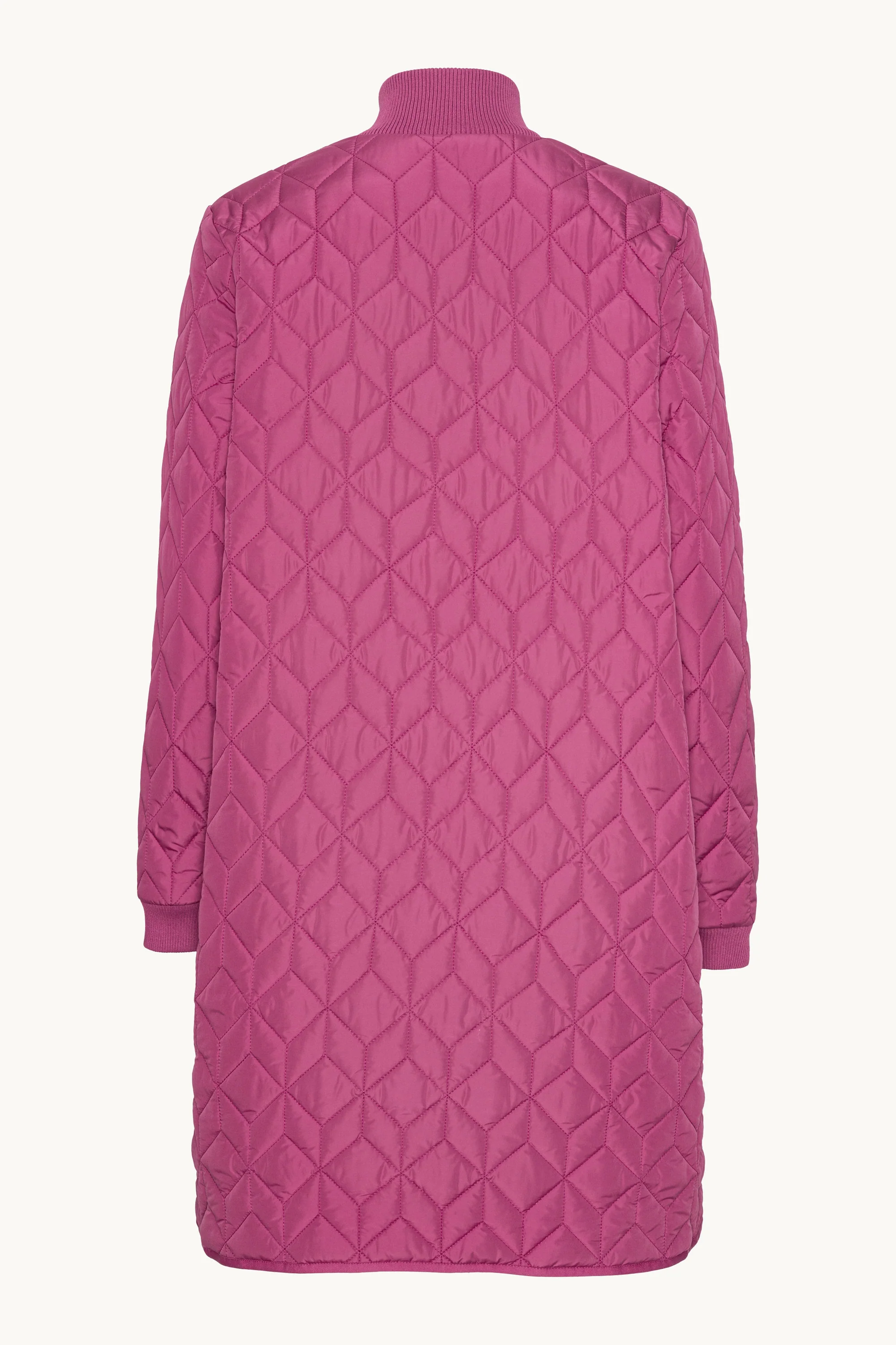 Long Padded Quilt Jacket - Magenta Haze - Image 7