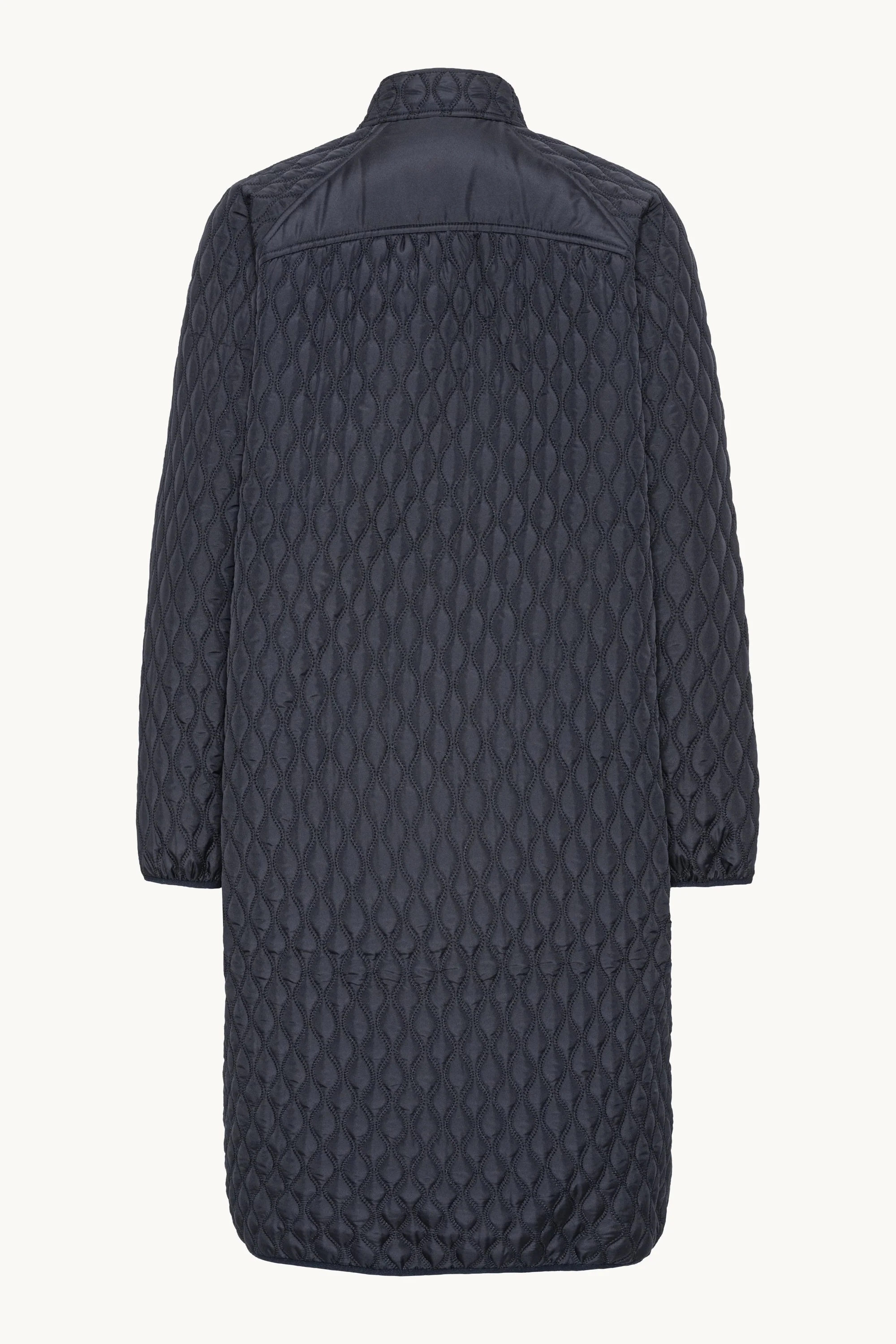 Long Quilt Coat - Dark Indigo - Image 6