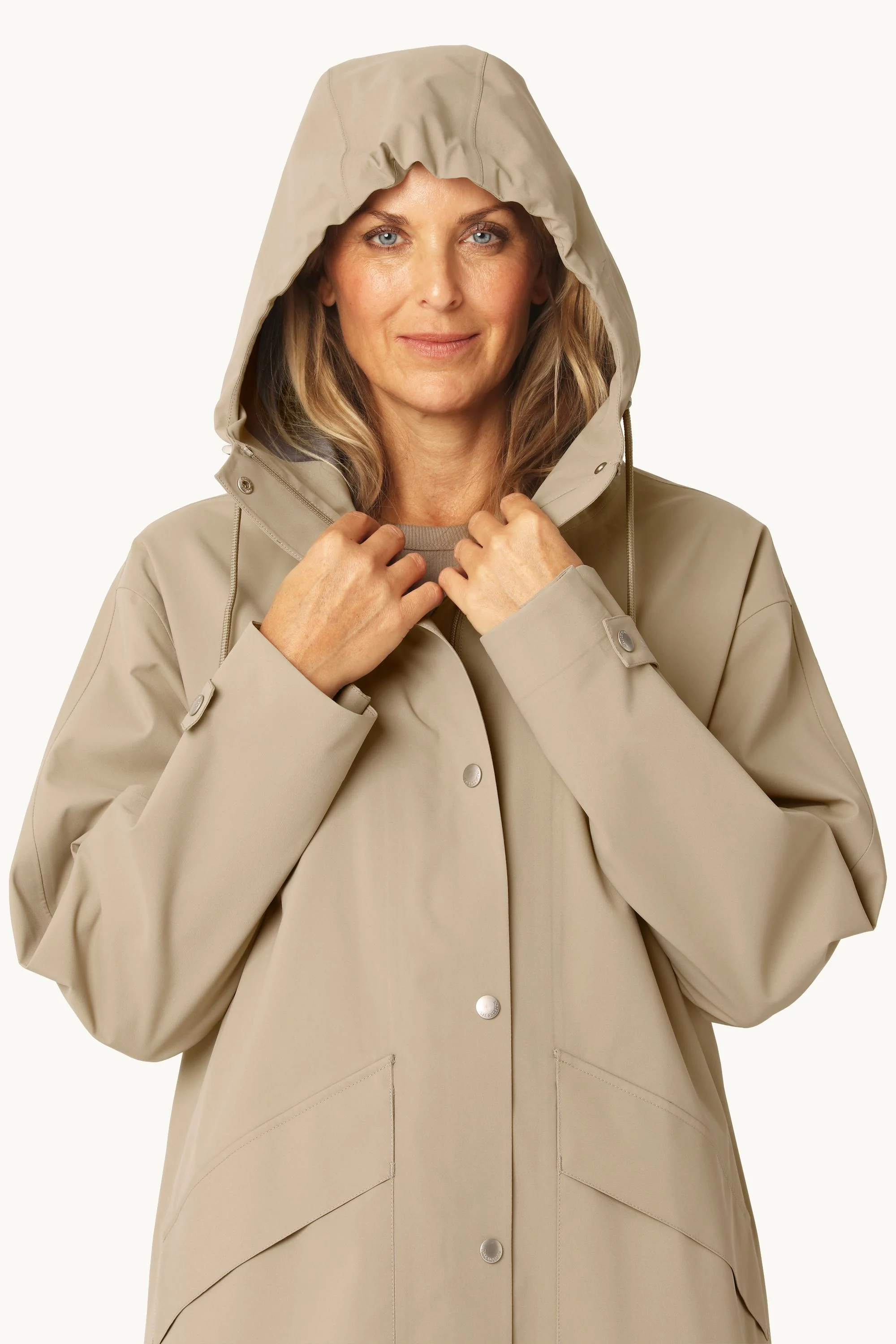 Long Rain Coat - Greige - Image 4