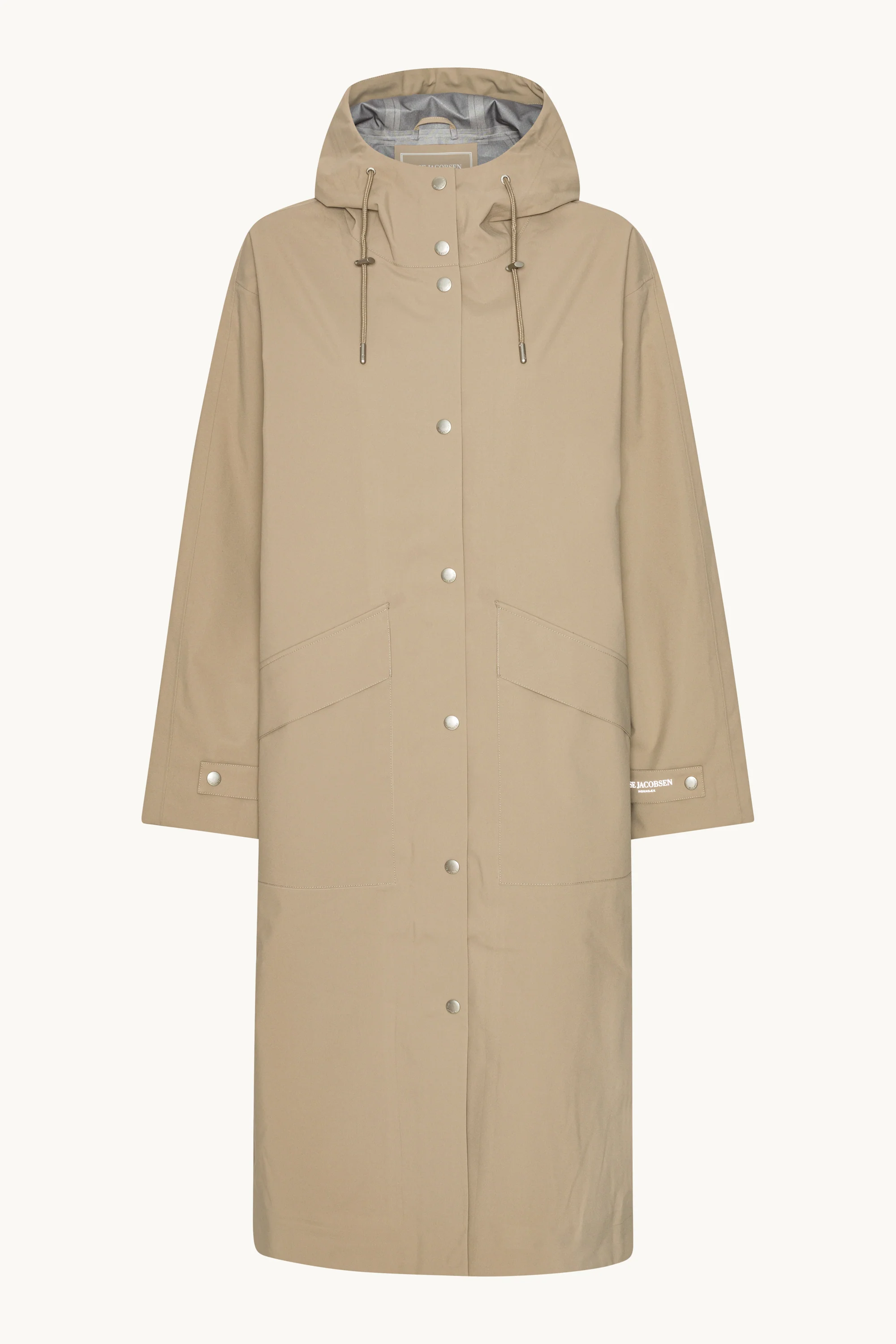 Long Rain Coat - Greige - Image 5