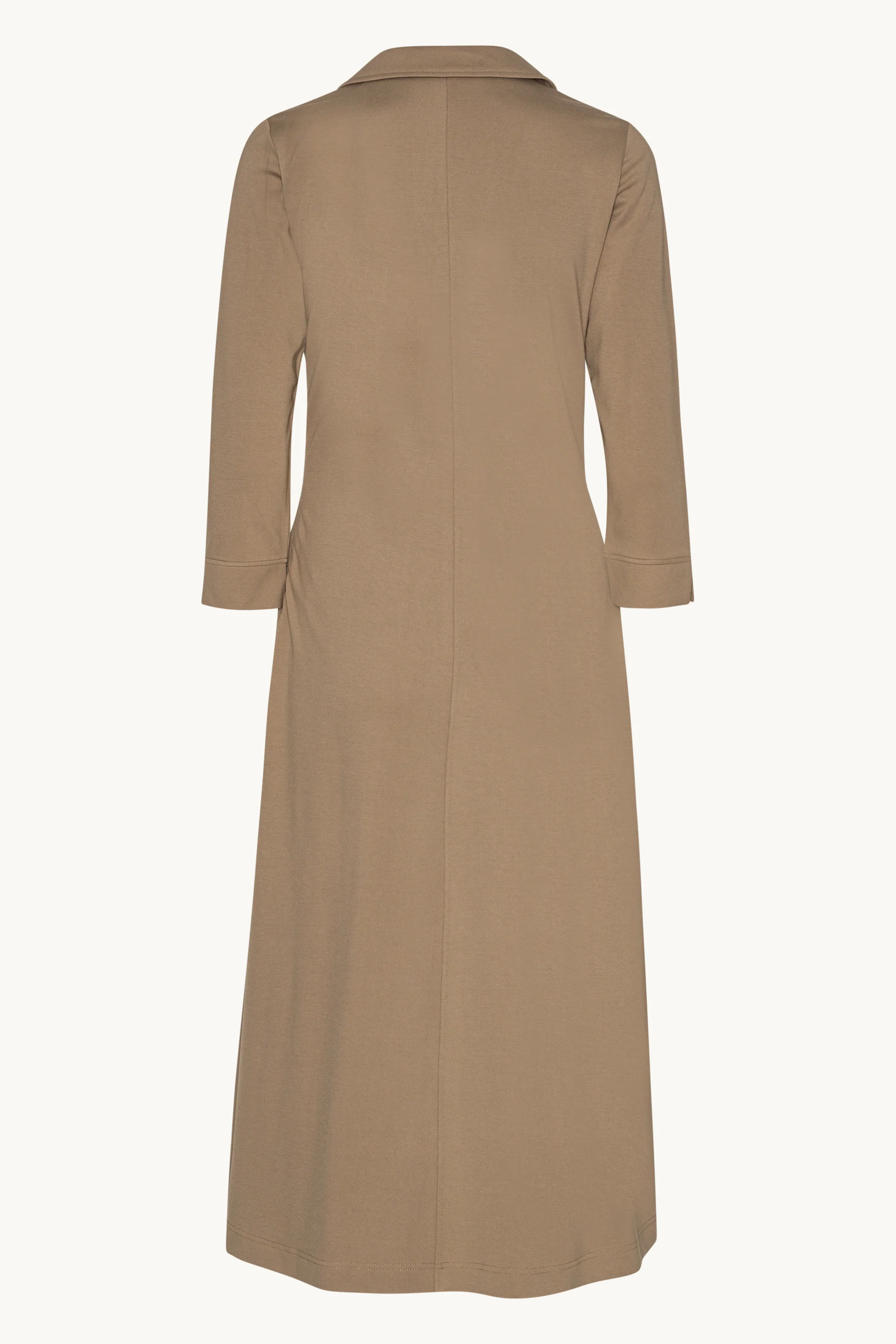 Long Sleeved Dress Pleats - Greige - Image 7