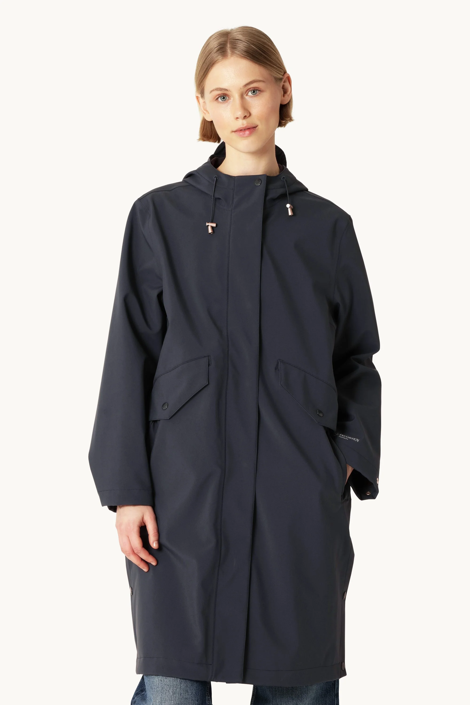 Long Softshell Raincoat - Dark Indigo - Image 2