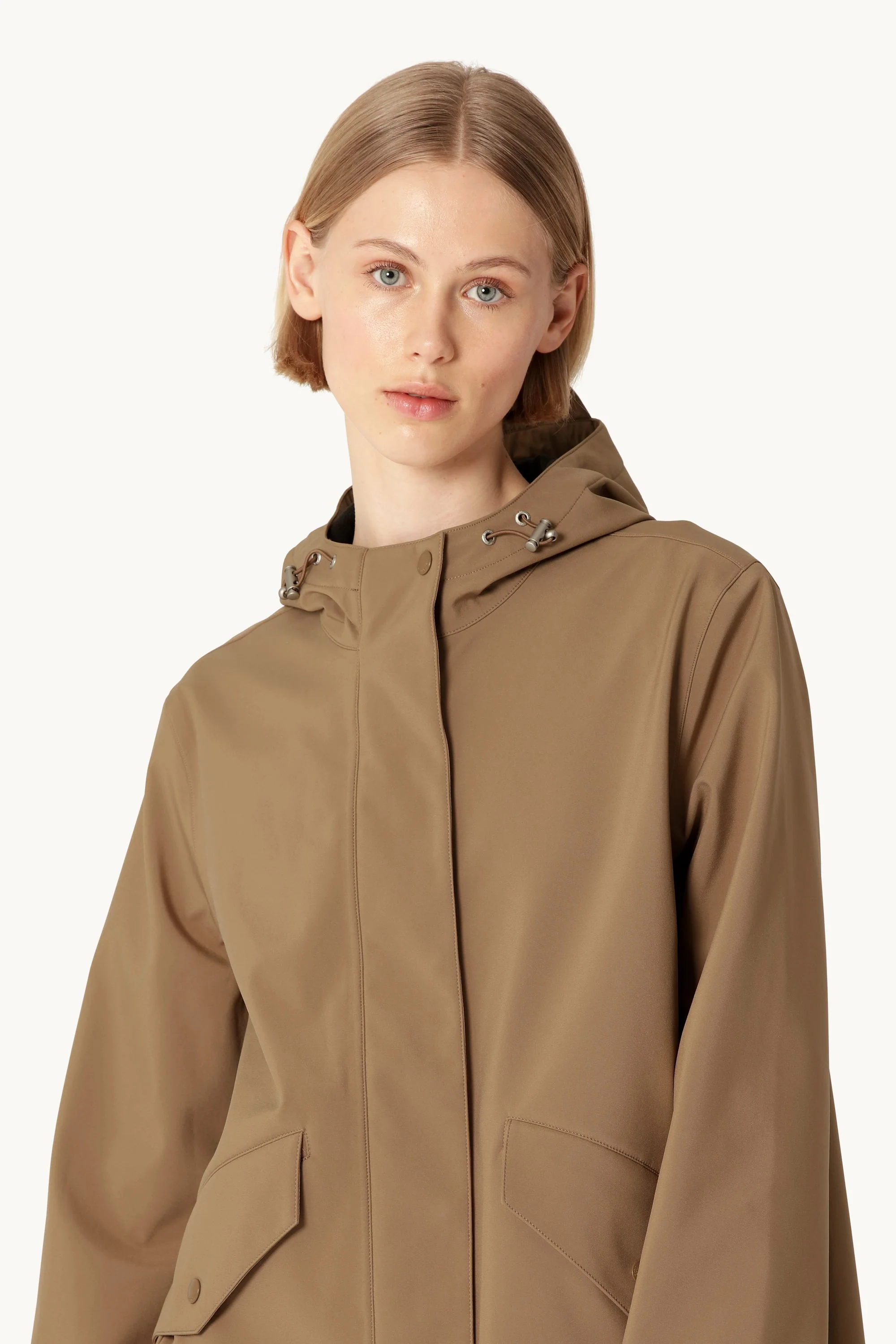 Long Softshell Raincoat - Mocca - Image 4