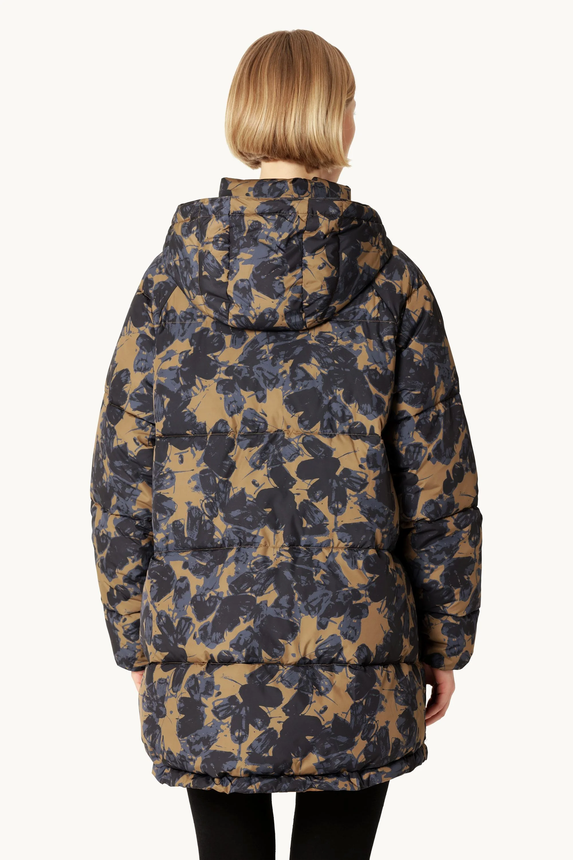 Oversized Padded Coat - Beige Butterfly - Image 3