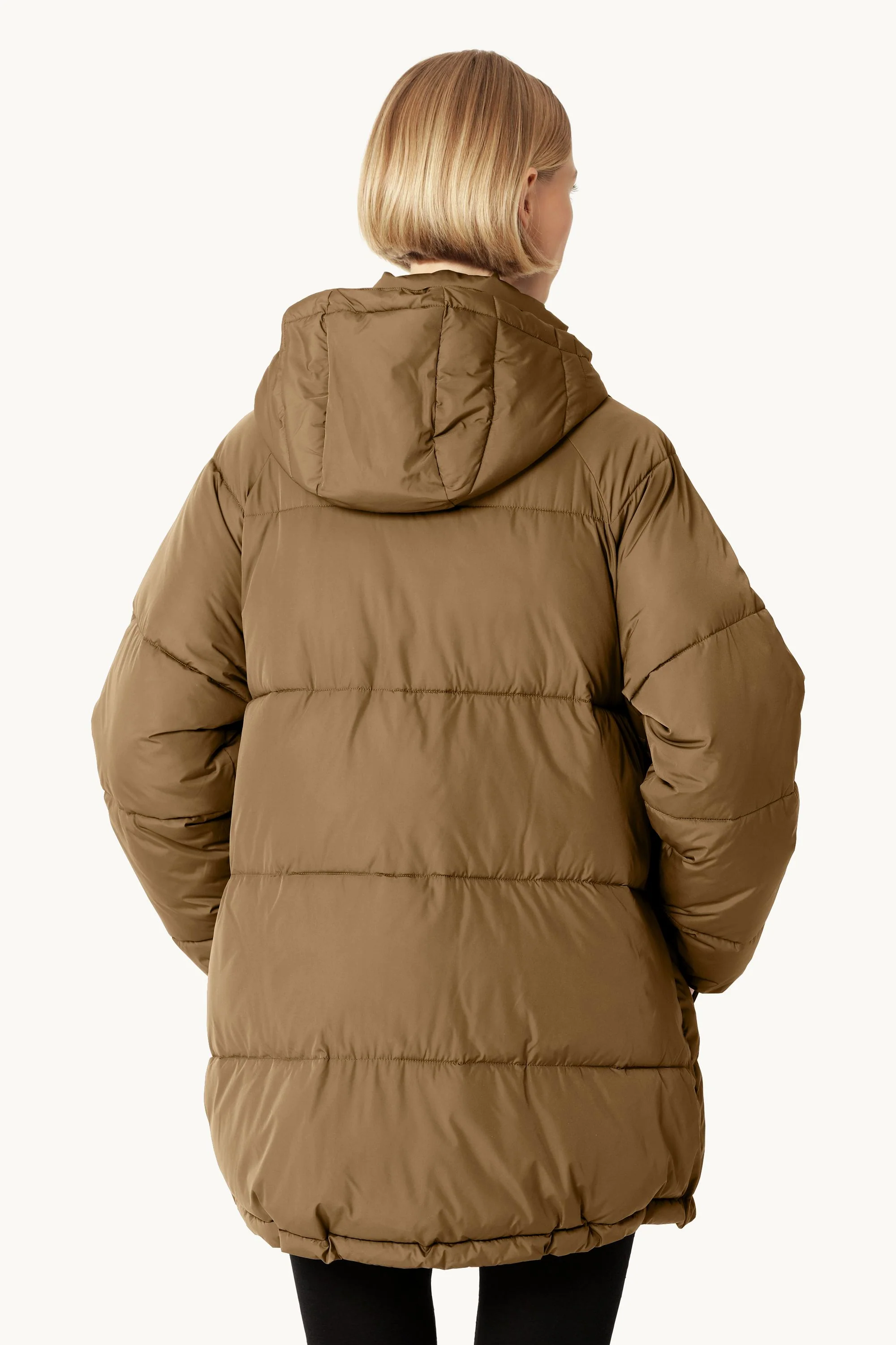 Oversized Padded Coat - Mocca - Image 3