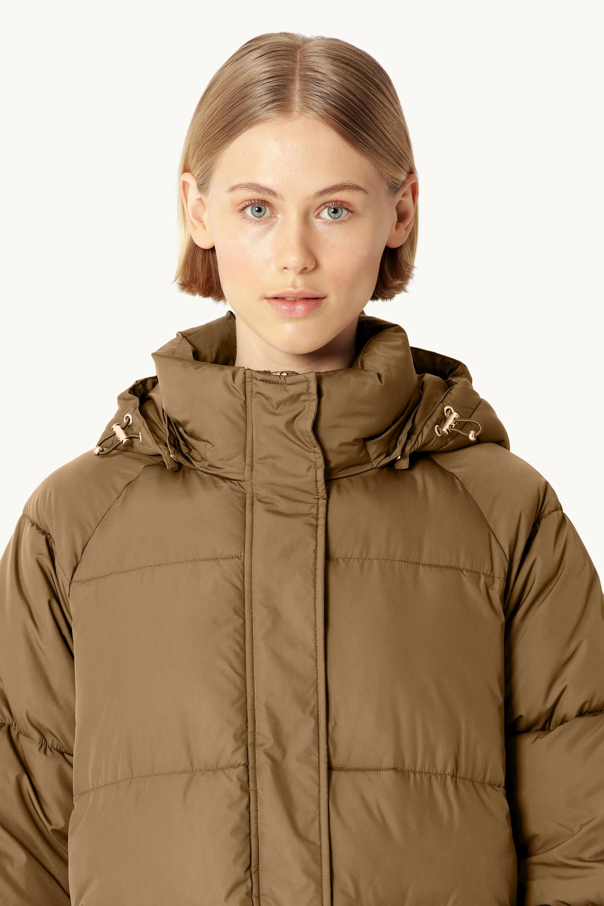 Oversized Padded Coat - Mocca - Image 4