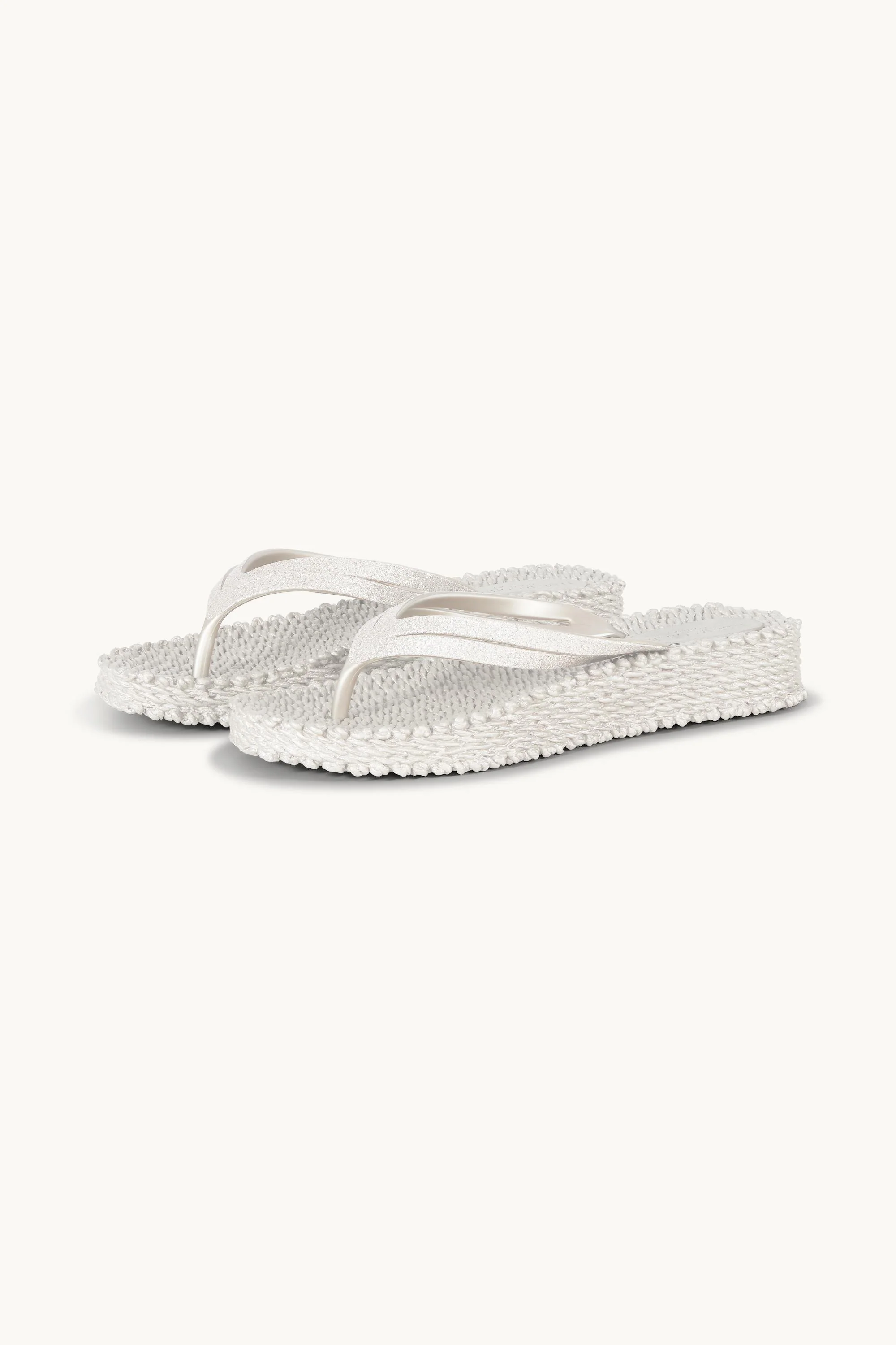 Platform Flip-flops Glitter - Creme - Image 2