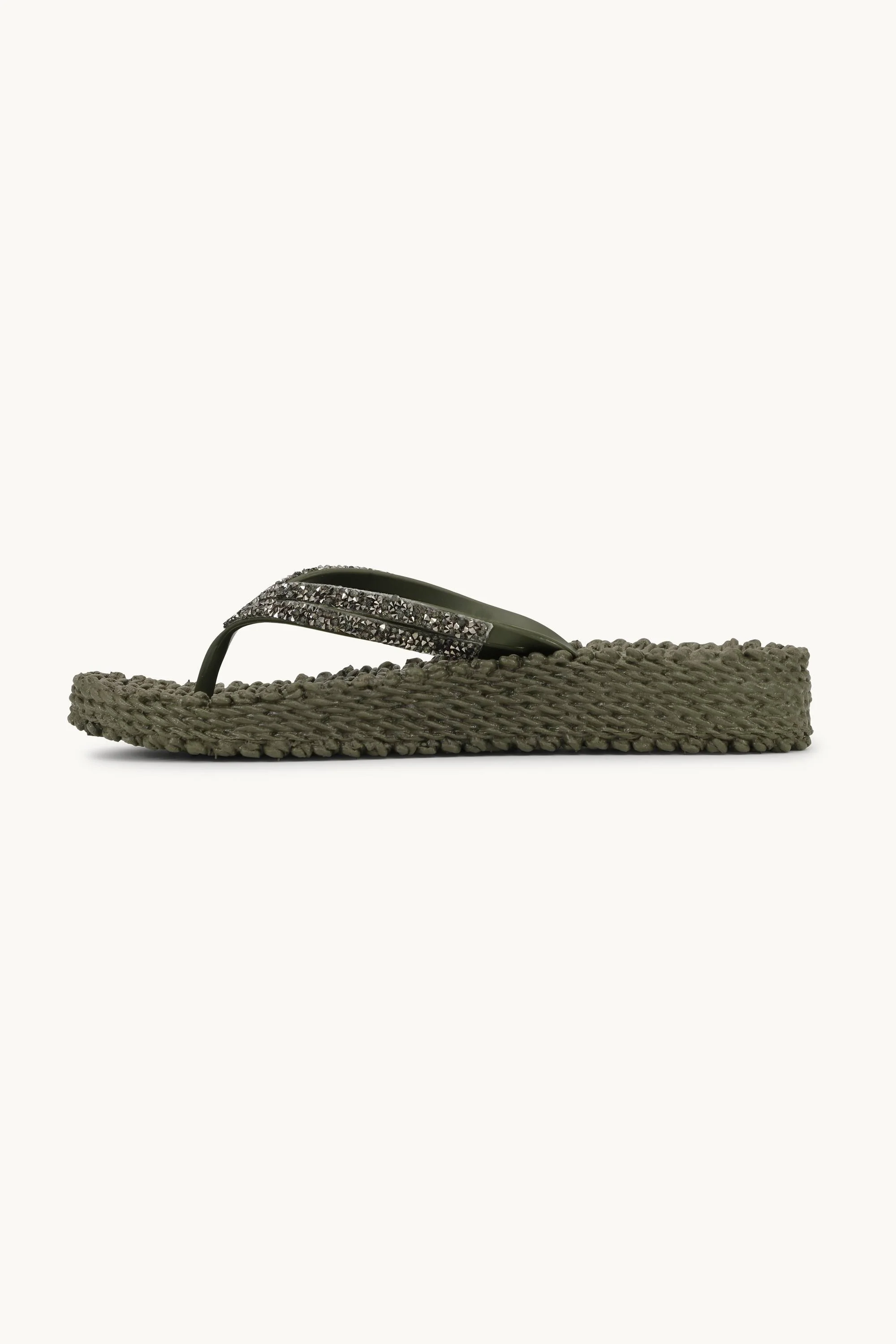 Platform Flip-flops Glitter Stones - Army - Image 3