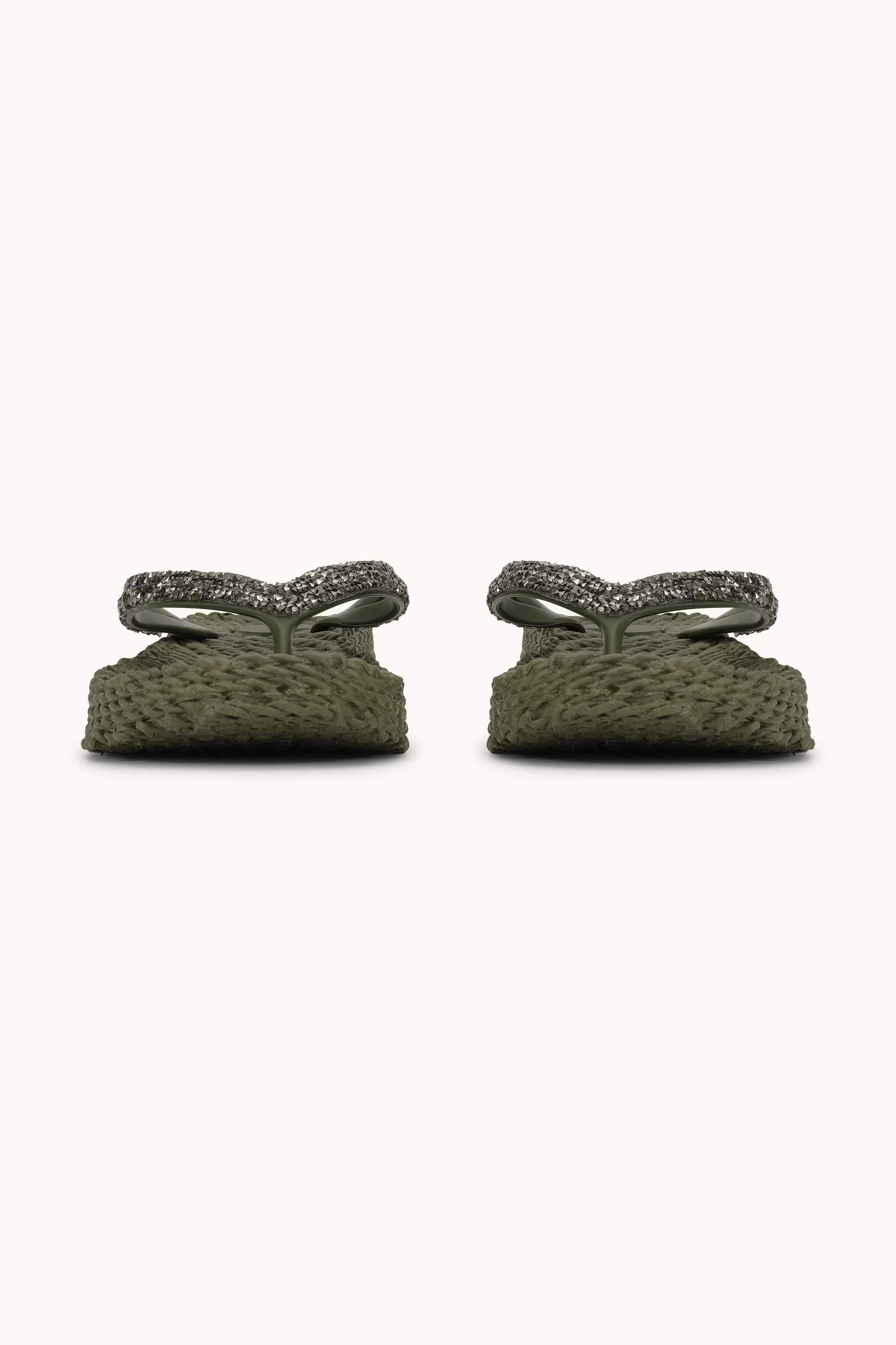 Platform Flip-flops Glitter Stones - Army - Image 5