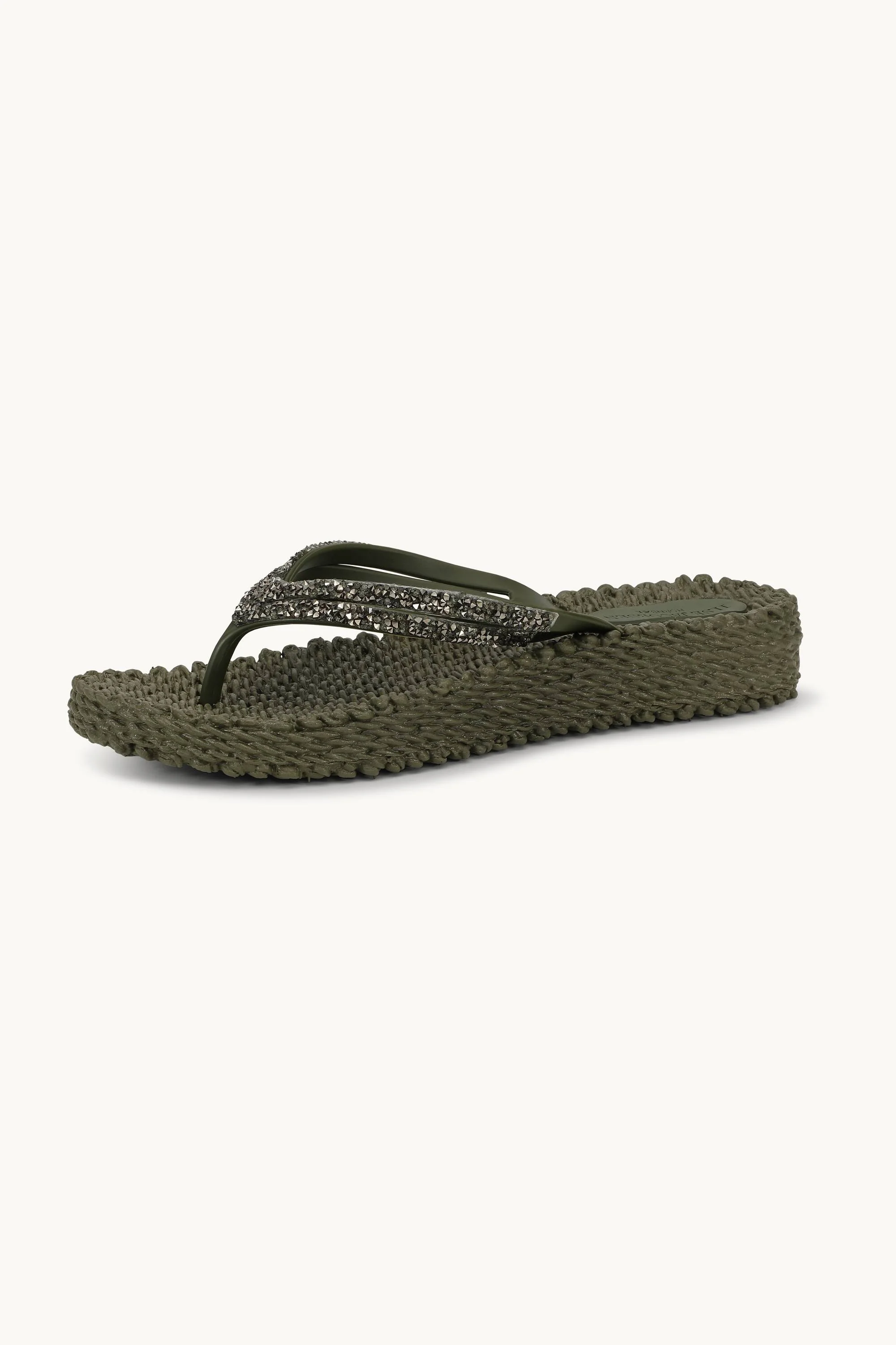 Platform Flip-flops Glitter Stones - Army - Image 7