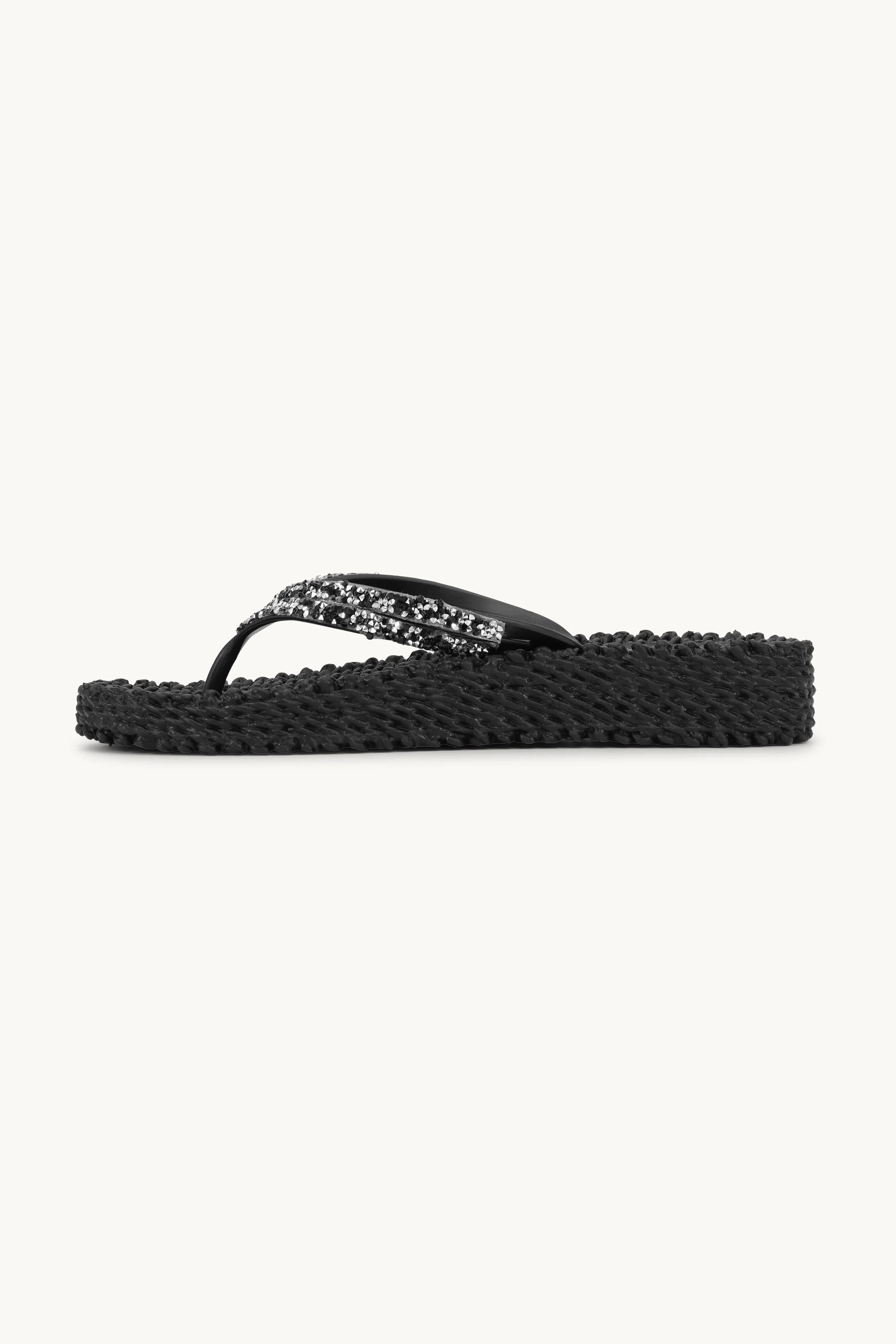 Platform Flip-flops Glitter Stones - Black - Image 3