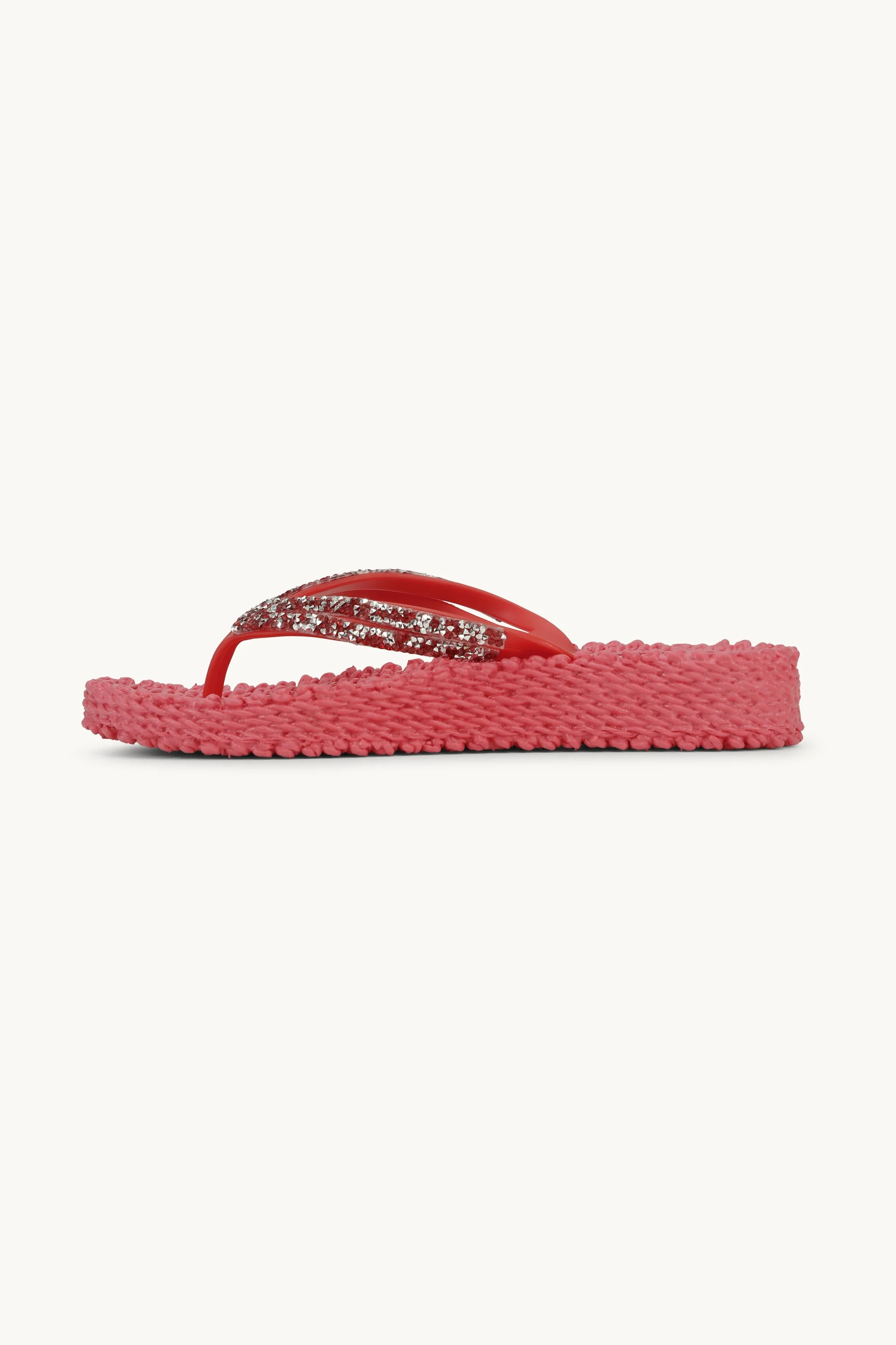 Platform Flip-flops Glitter Stones - Raspberry - Image 3