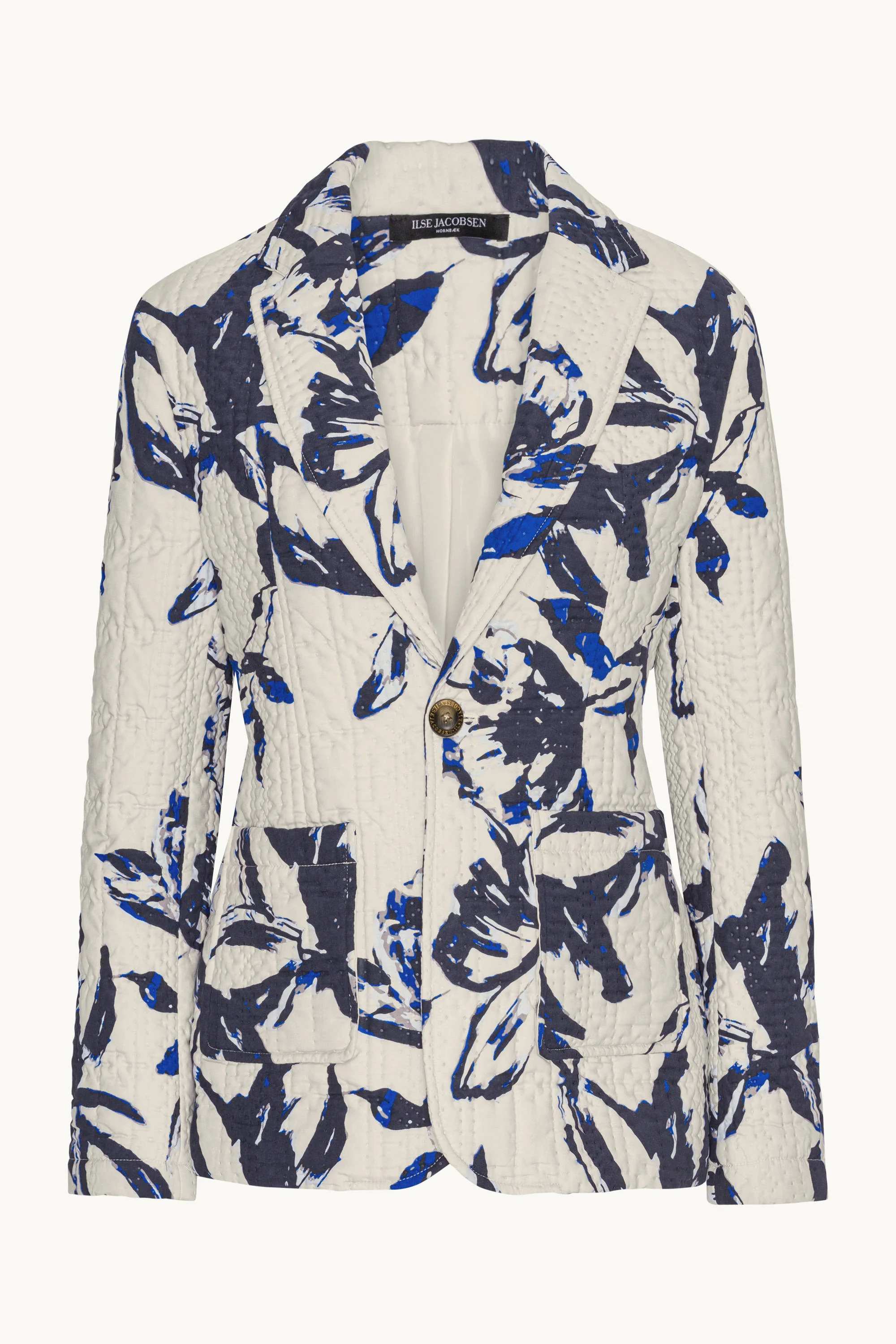 Quilt Blazer - Beige Artsy Stroke Flower - Image 6