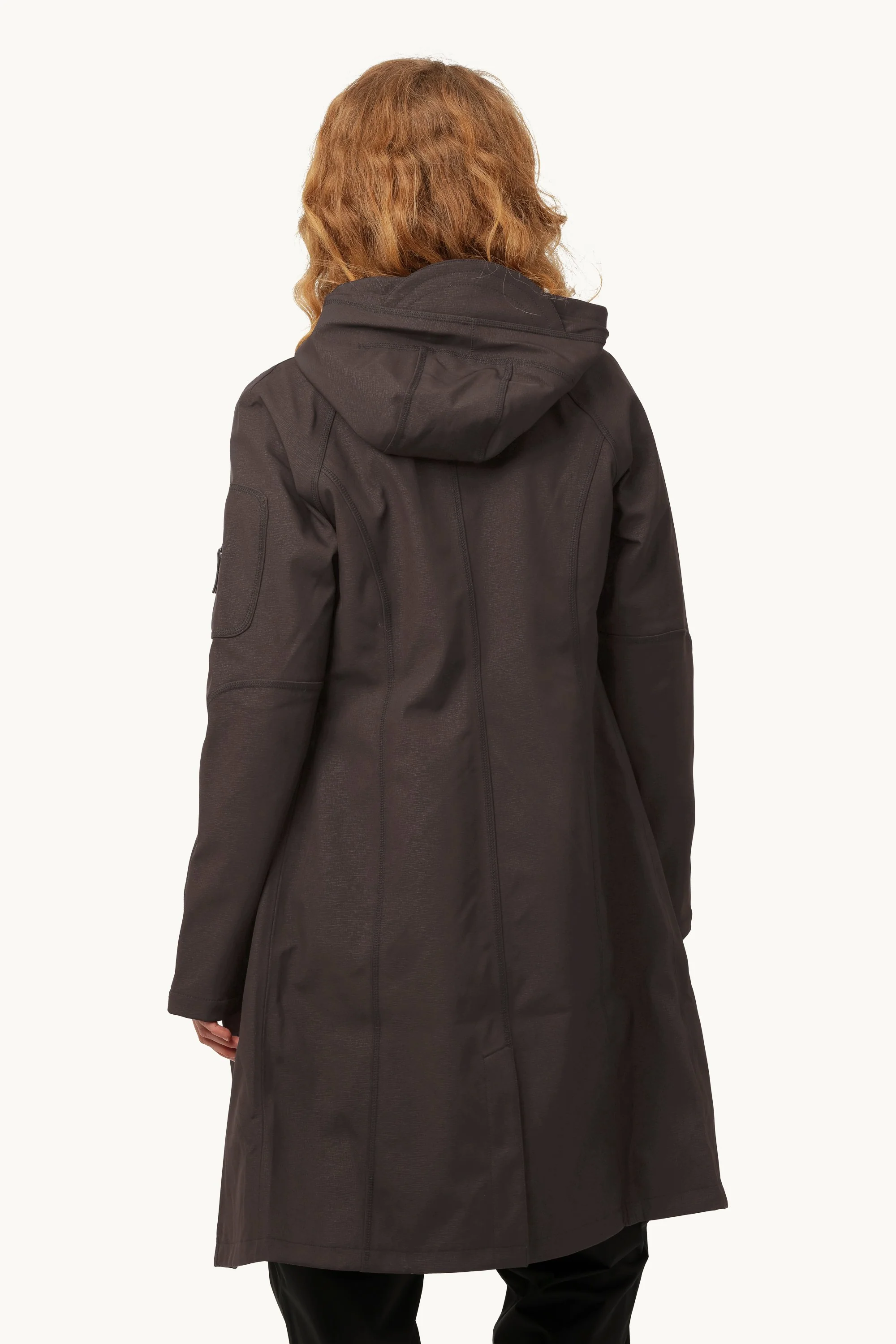Long Softshell Raincoat - Black - Image 3