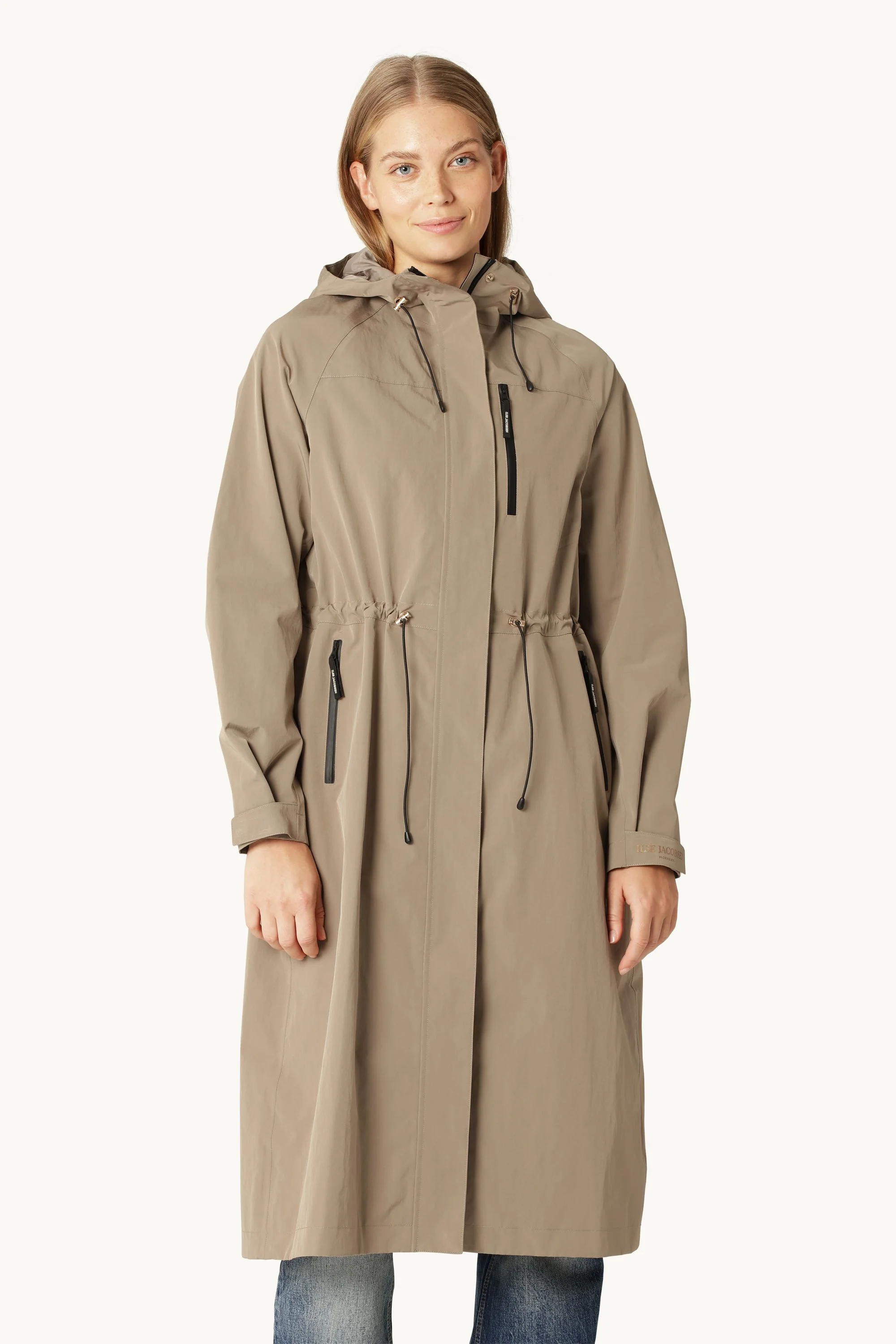 Technical Long Raincoat - Greige - Image 3