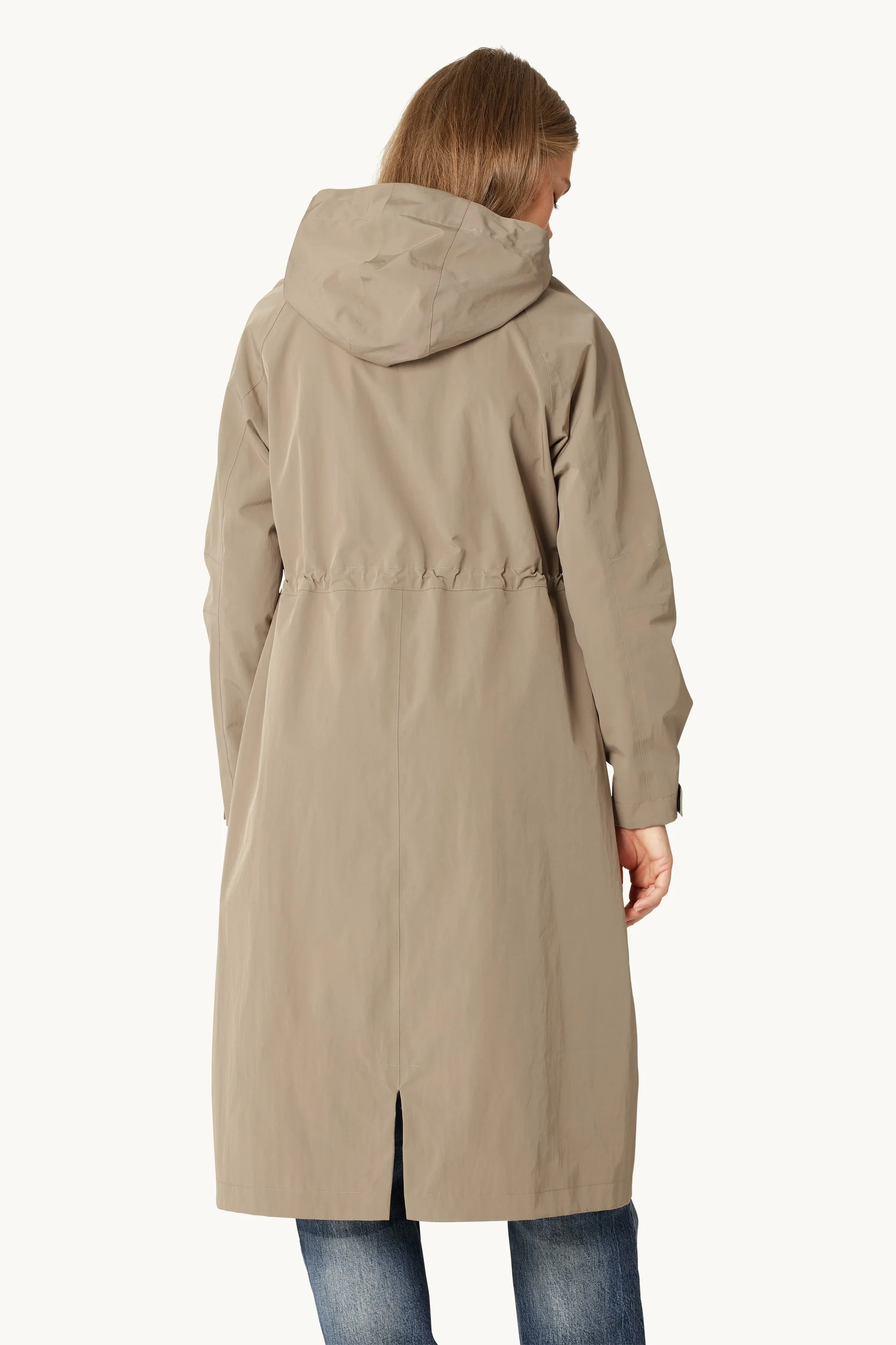 Technical Long Raincoat - Greige - Image 4
