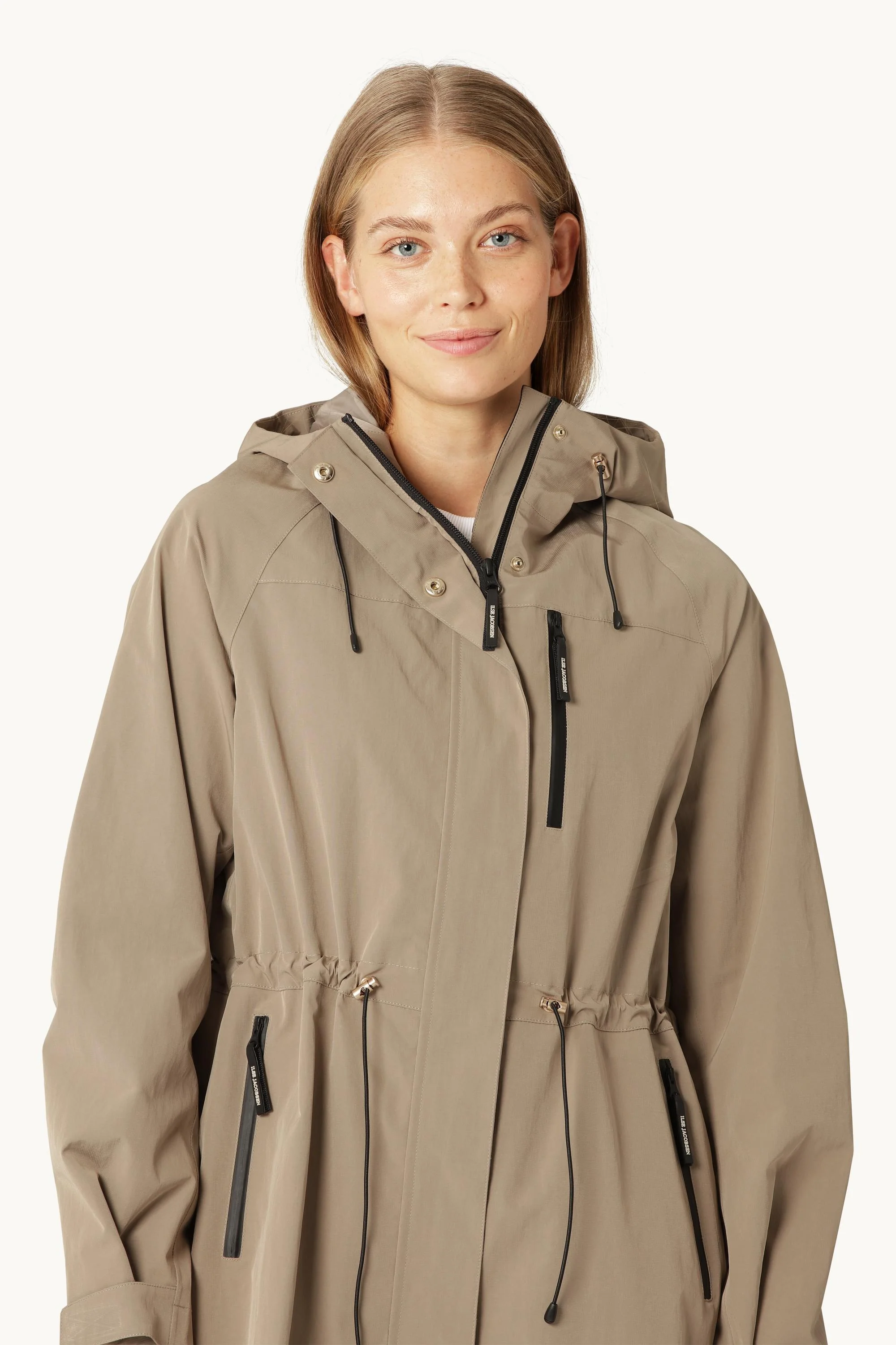 Technical Long Raincoat - Greige - Image 5